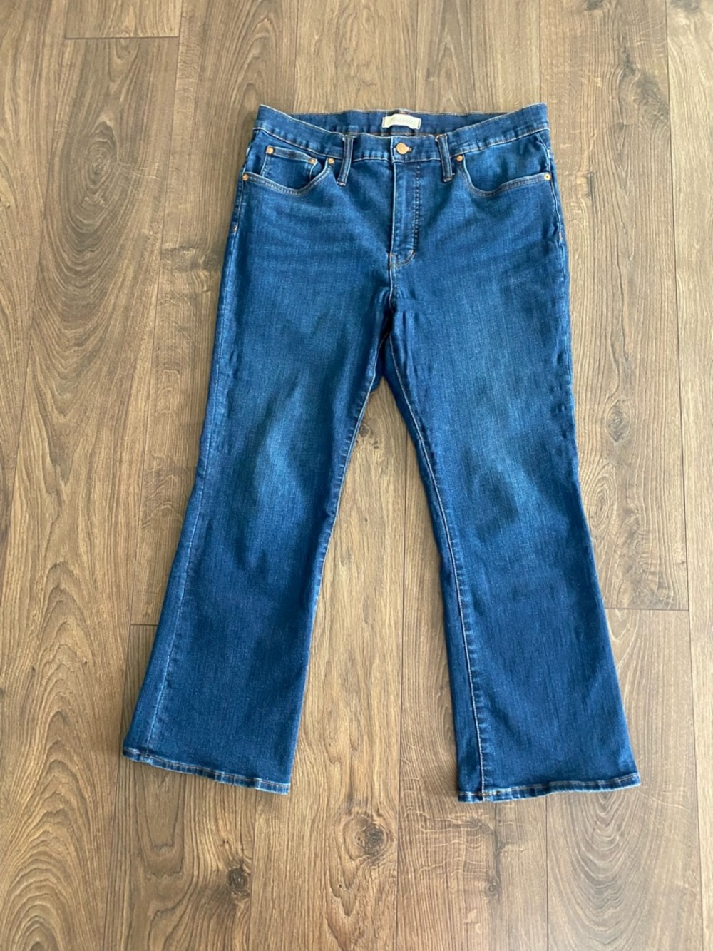 Madewell Deep Blue Flare Jeans - Picture 1 of 7